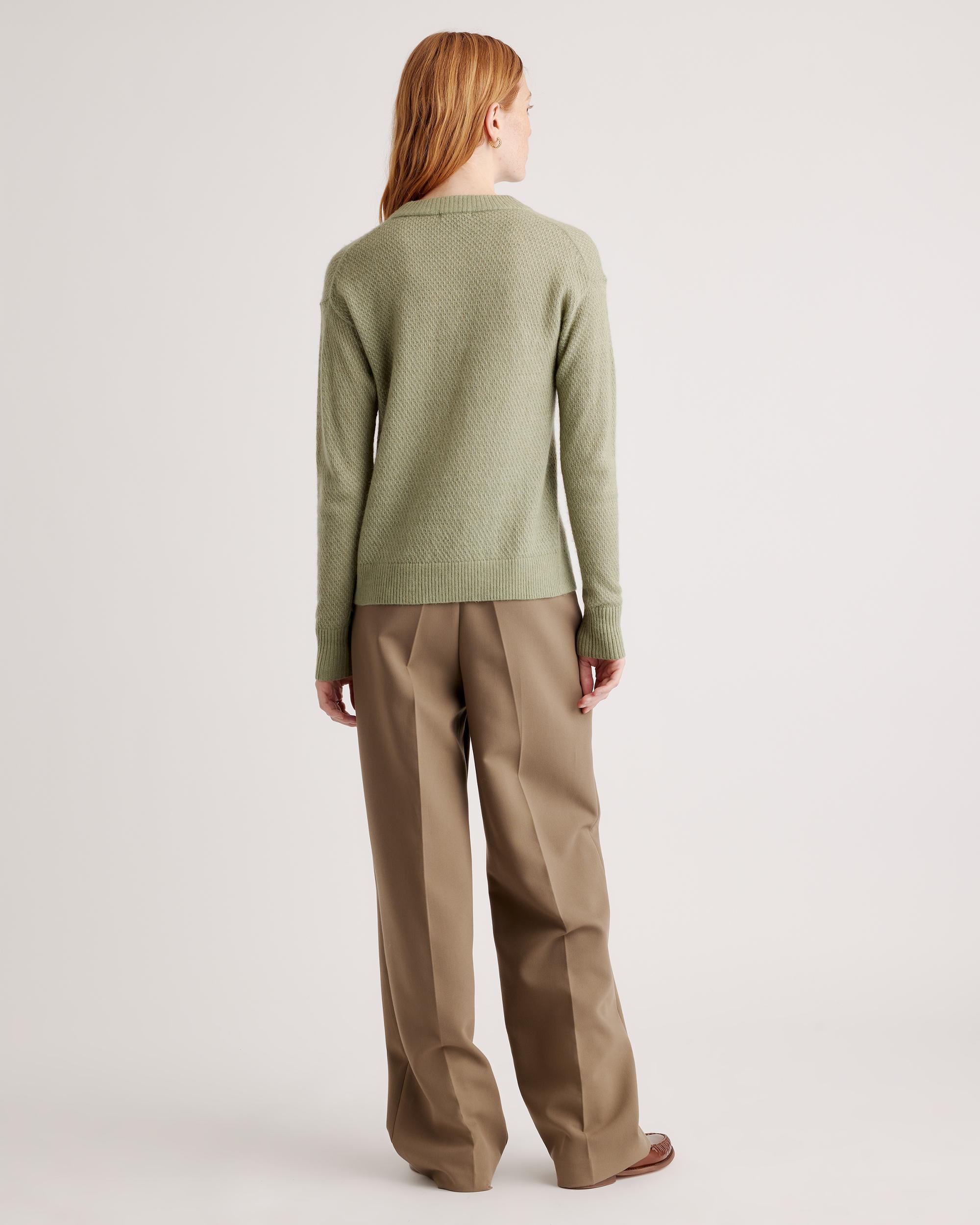 Quince | Women's Baby Alpaca-Wool Diamond Stitch Crew Neck Alpaca Sweater Size XL Product Image