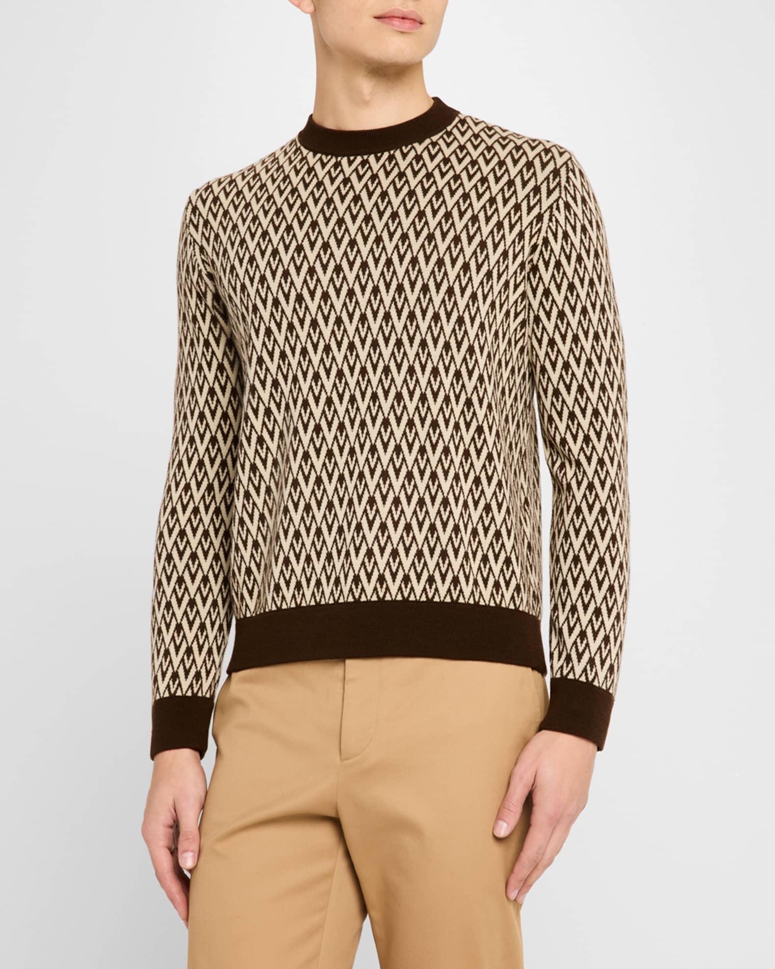 Men's V Jacquard Wool Sweater Product Image