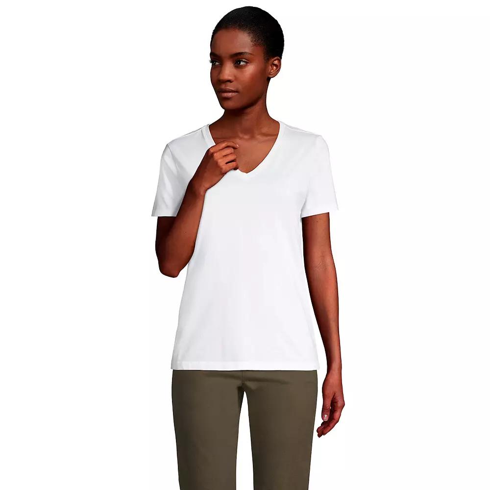 Petite Lands' End Relaxed-Fit Supima Cotton V-Neck Tee, Women's,  Product Image