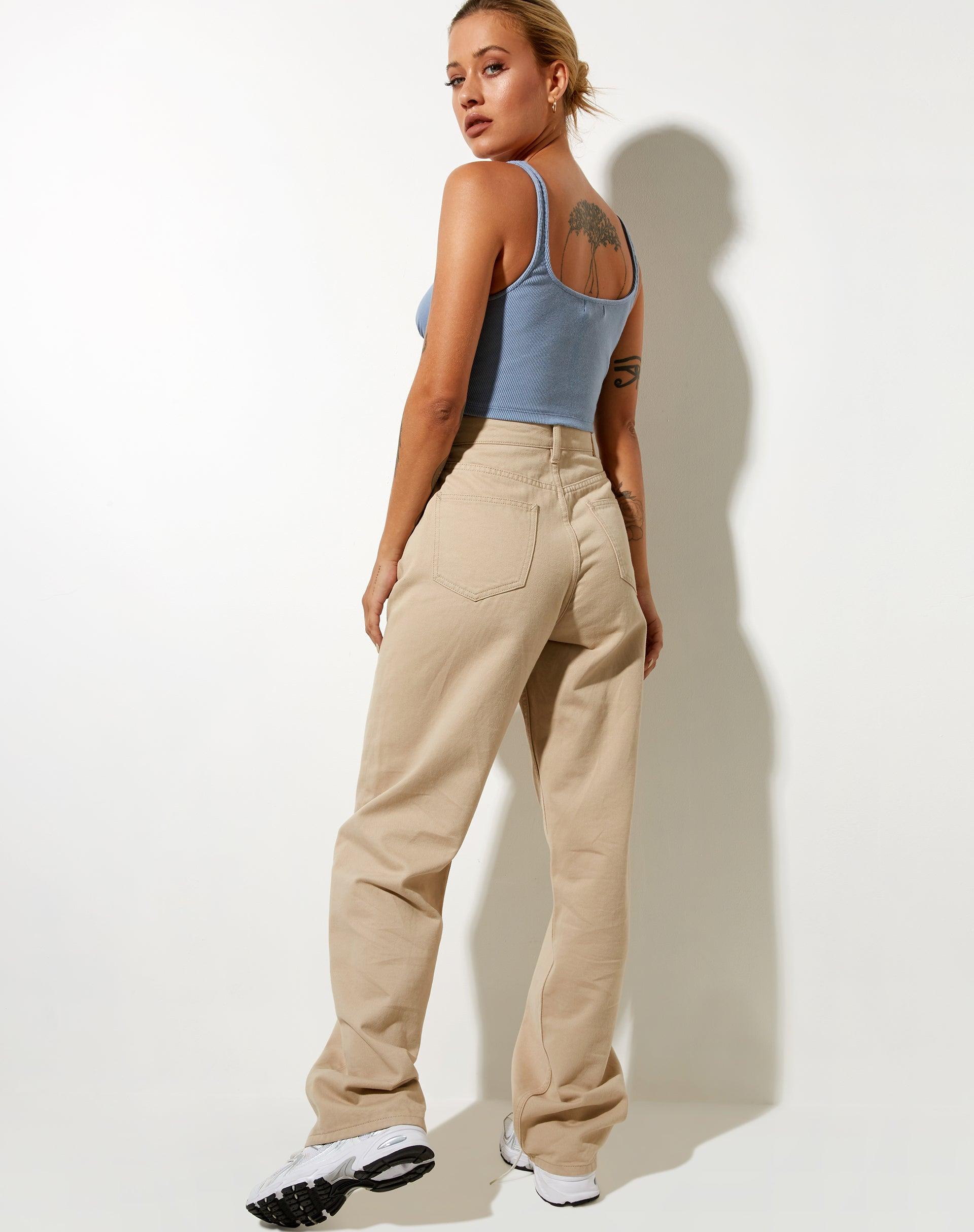 Darau Crop Top in Rib Powder Blue Product Image