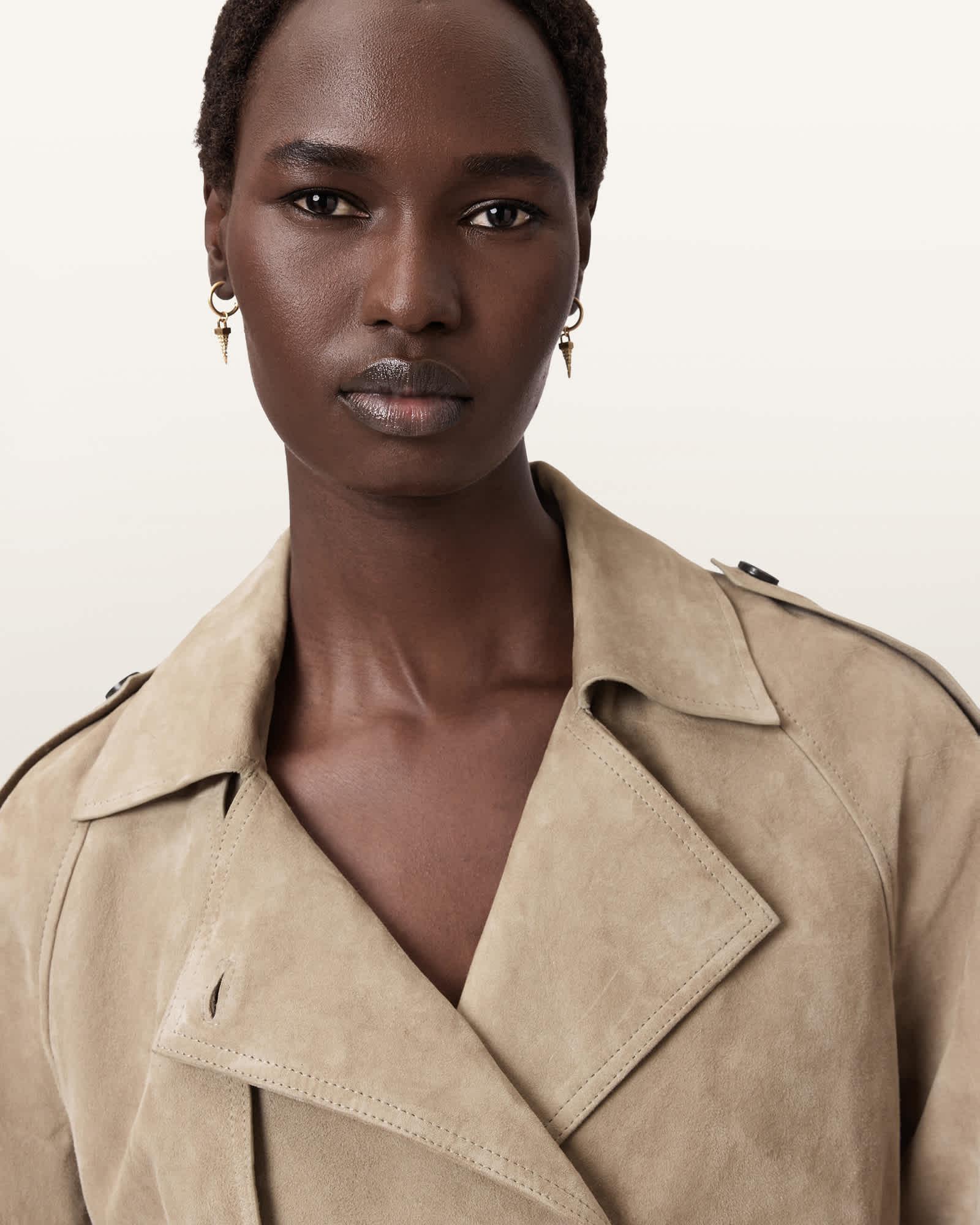 Ellie Crystal Necklace WARM SILVER | ALLSAINTS US Product Image