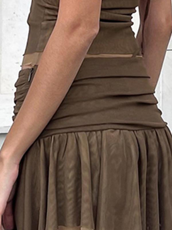 Irregular Folds Mini Skirt Product Image