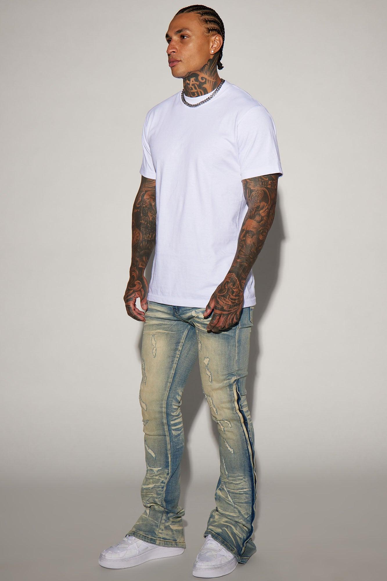 Zip All The Way Stacked Skinny Flare Jeans - Medium Wash Product Image