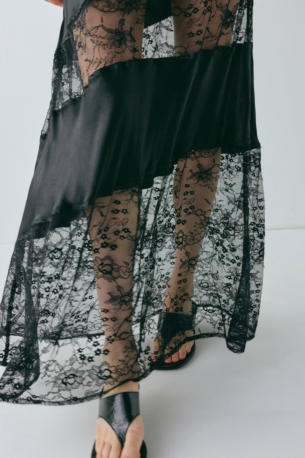 Dorit Lace Maxi Dress Black Product Image