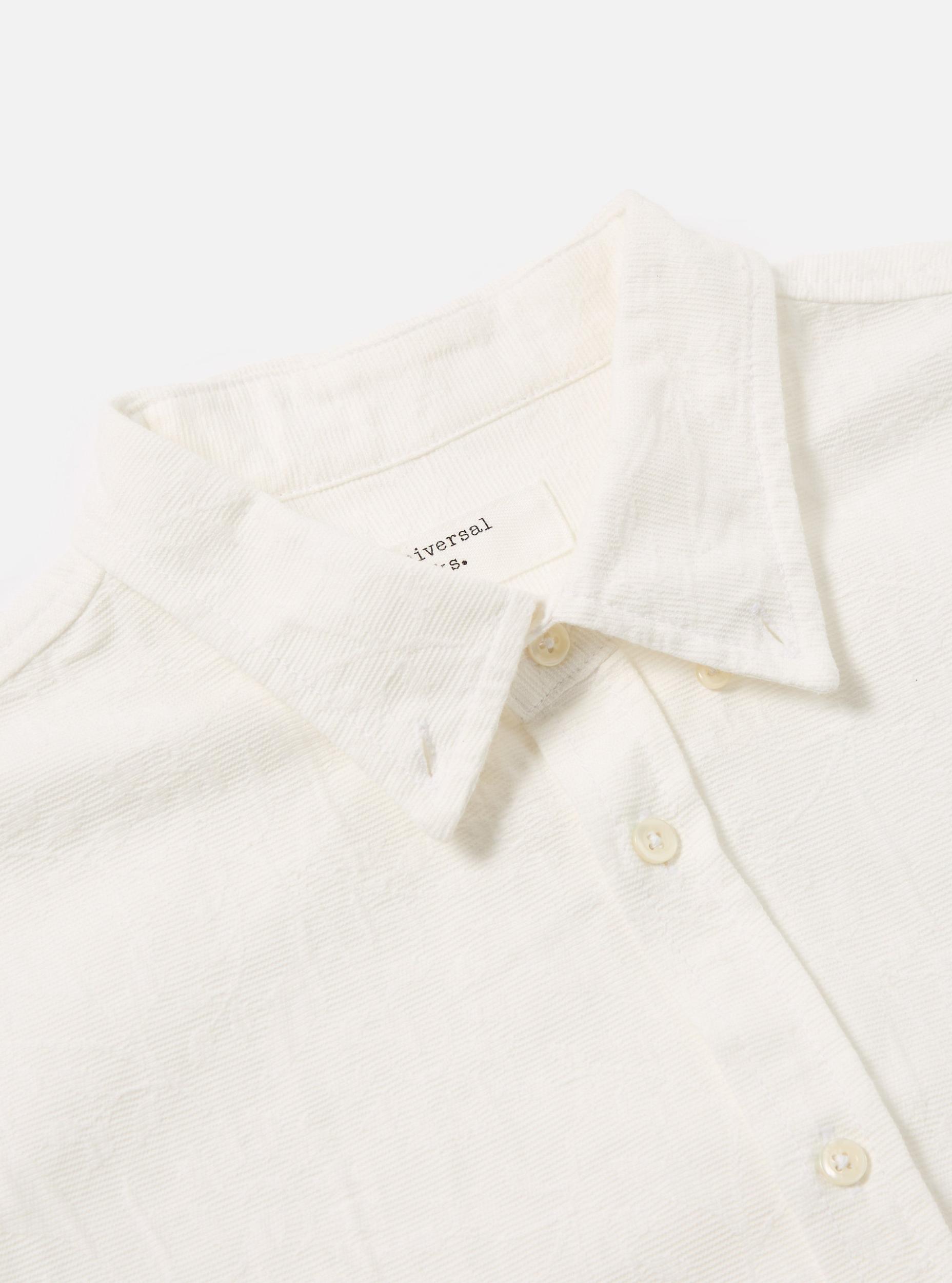 Universal Works Lazy Day Shirt in White Floral Jacquard Product Image