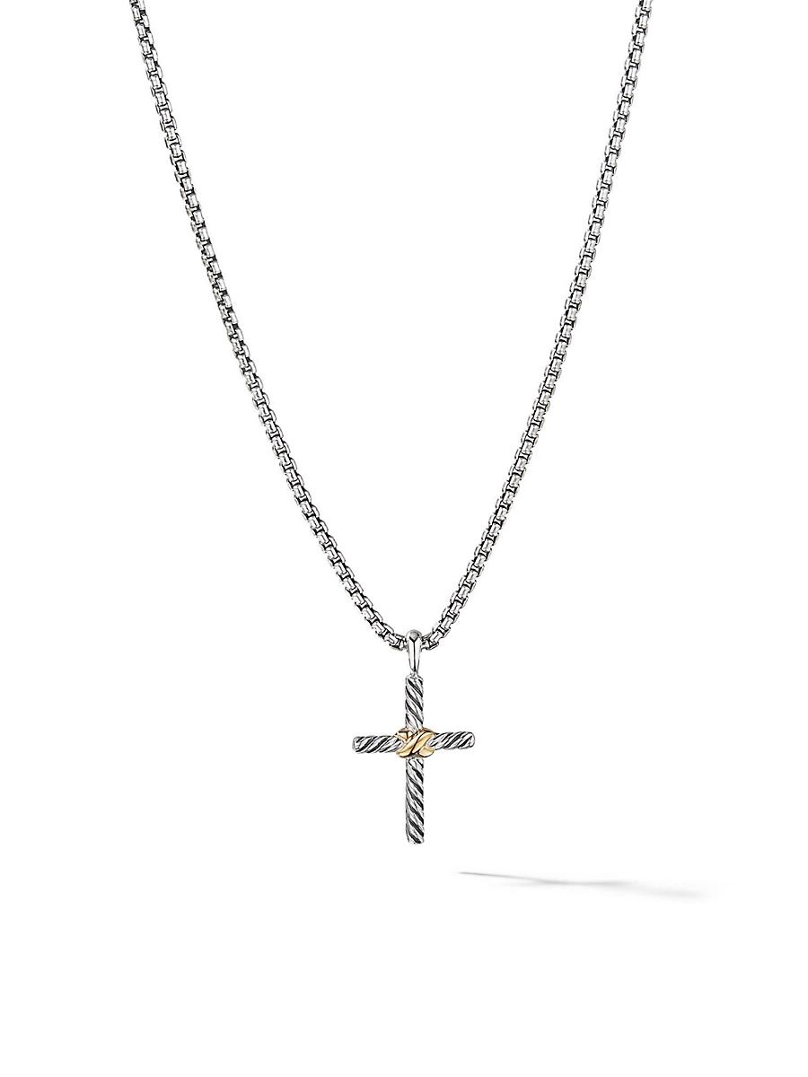 Womens Petite X Cross Necklace in Sterling Silver Product Image