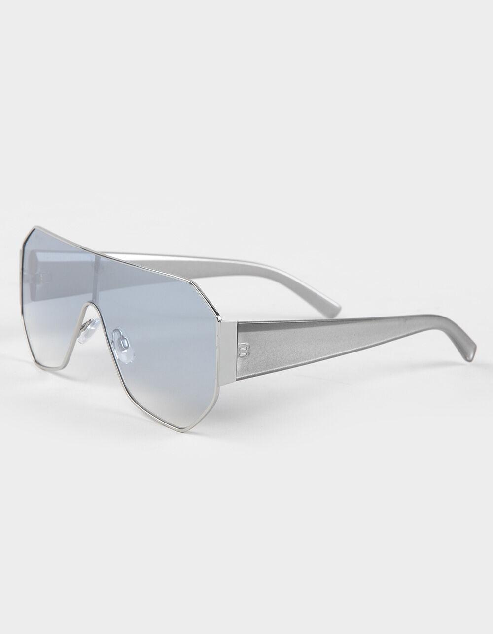 RSQ Gradient Mirrored Y2K Shield Sunglasses - SILVER Product Image
