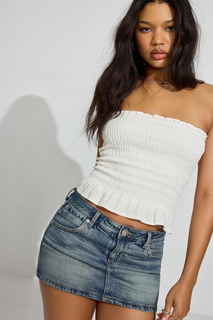 Linen Smocked Tube Top Product Image