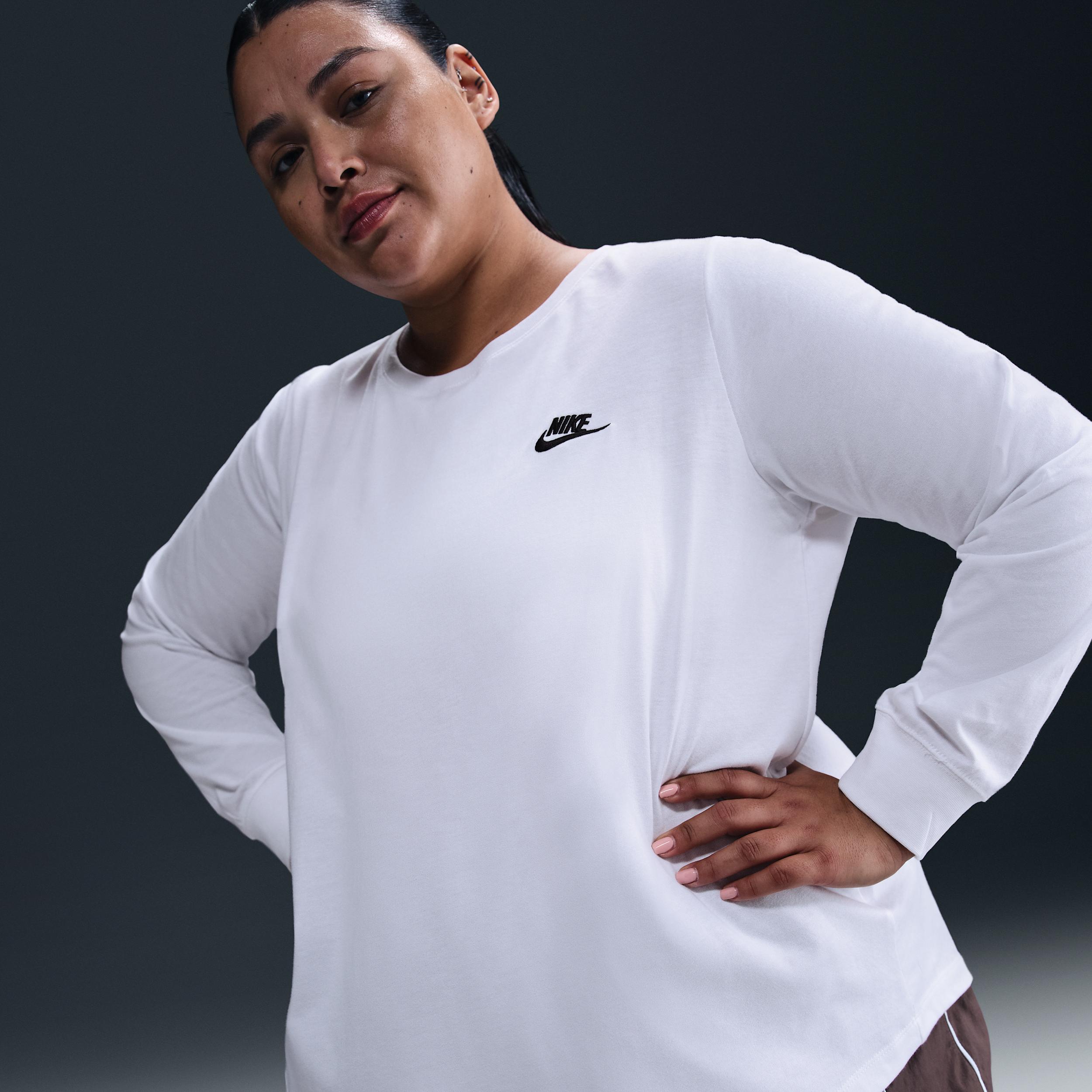 Women's Nike Sportswear Club Long-Sleeve T-Shirt (Plus Size) Product Image