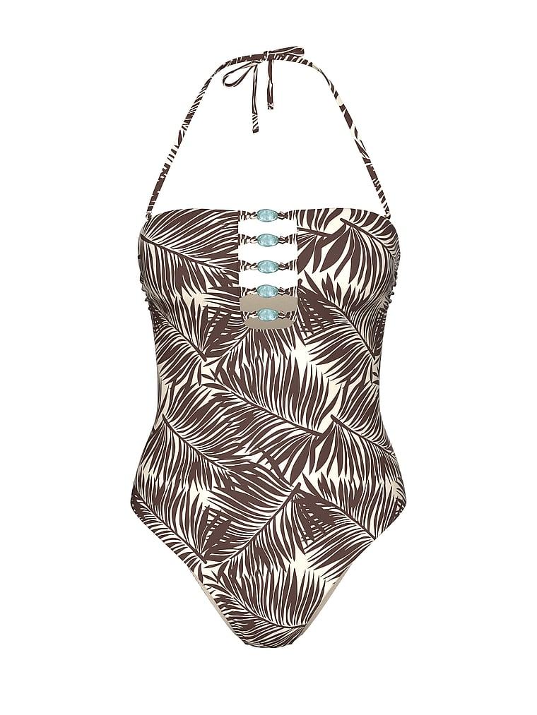 Beaded Strapless One-Piece Swimsuit Product Image