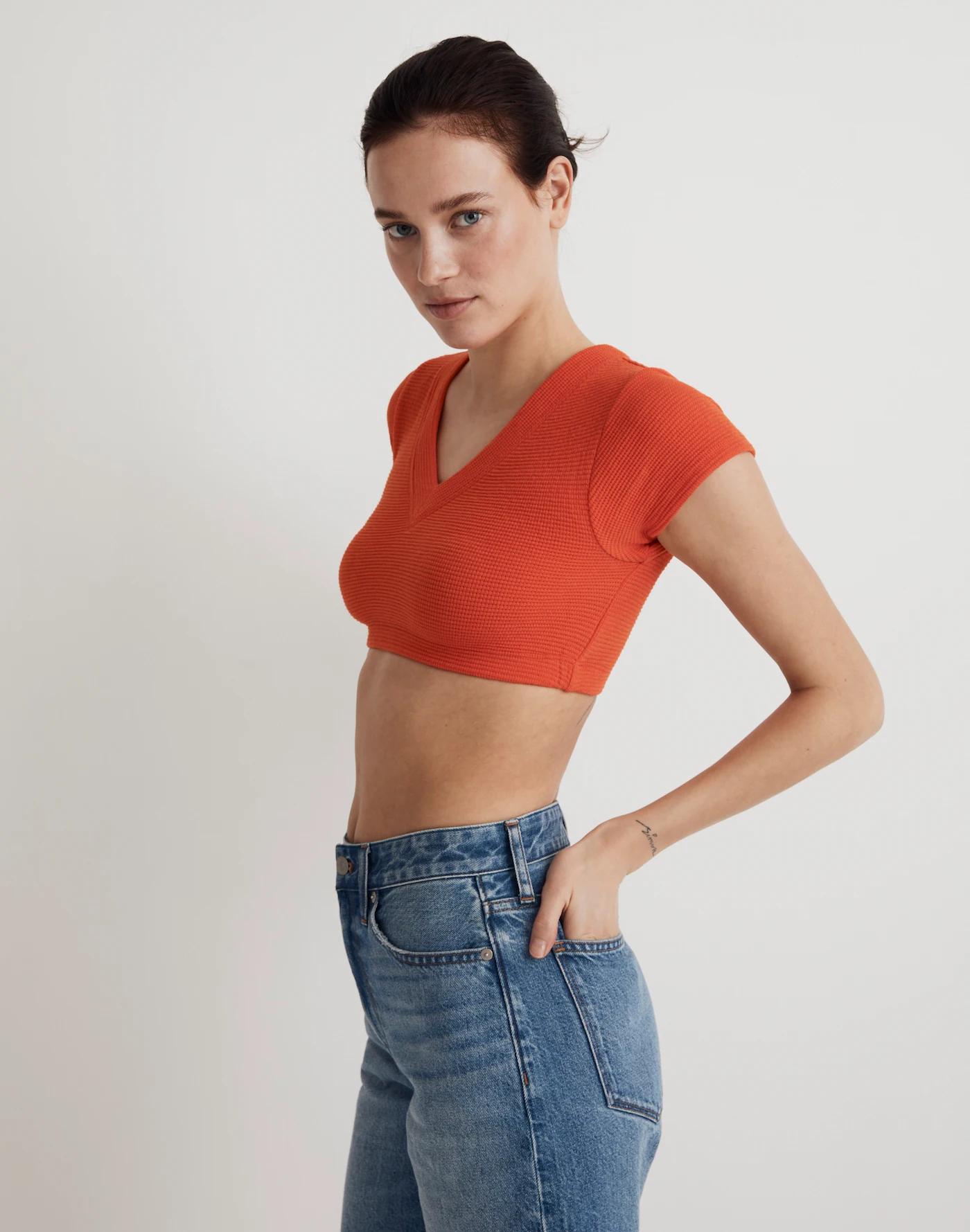 V-Neck Crop Tee Product Image
