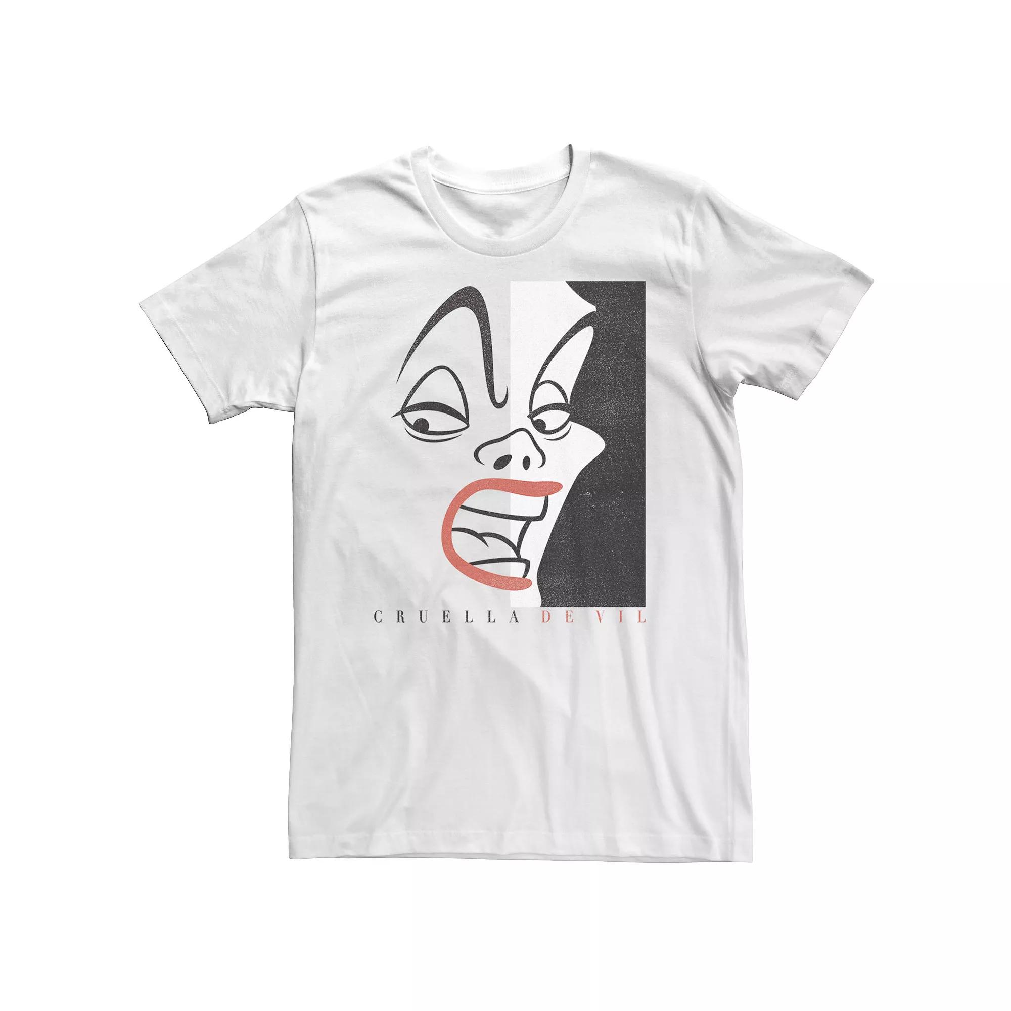 Big & Tall Disney Cruella Devil Head Shot Line Art Tee, Men's,  Product Image