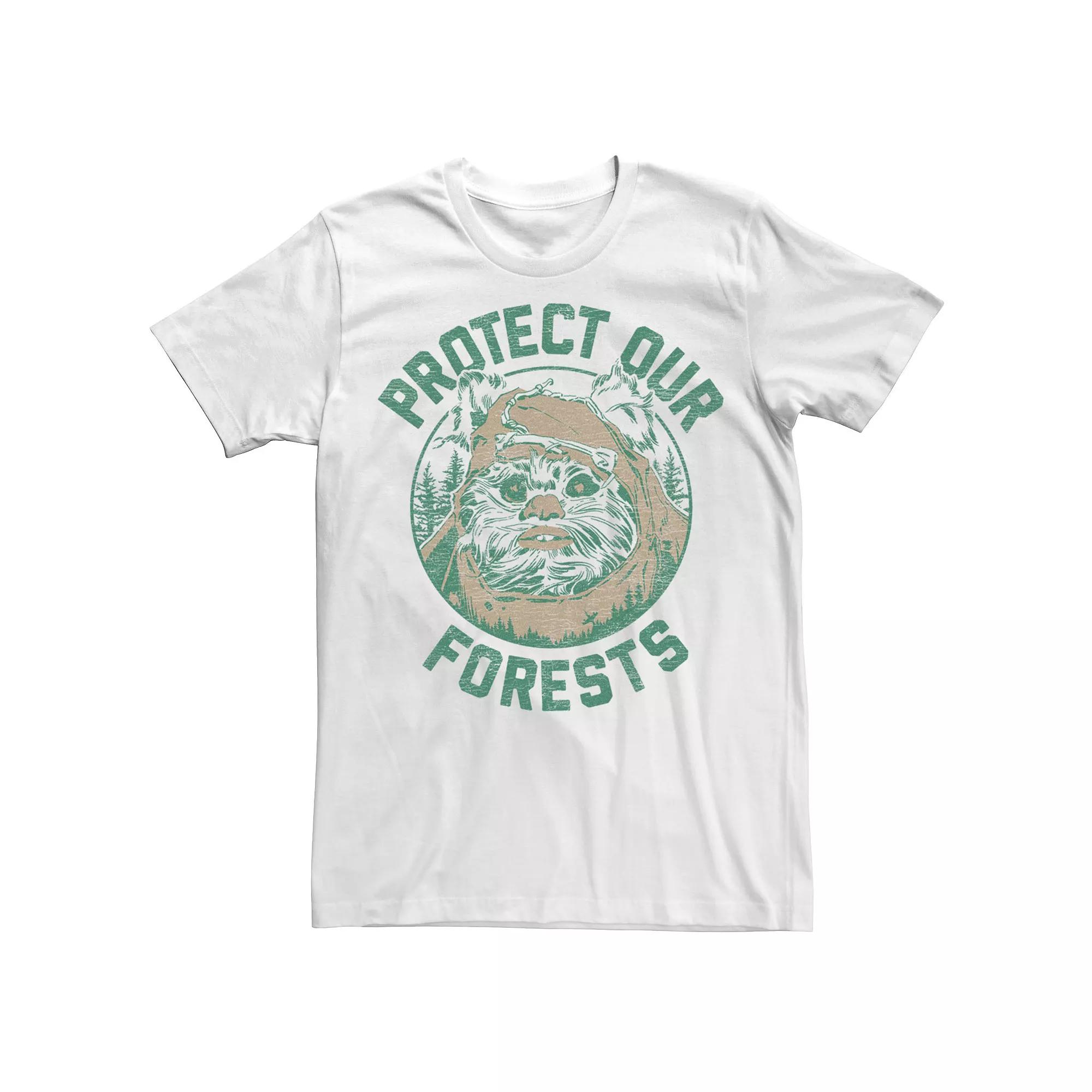 Men's Star Wars Ewok Protect Our Forests Transparent Earth Day Tee,  Product Image