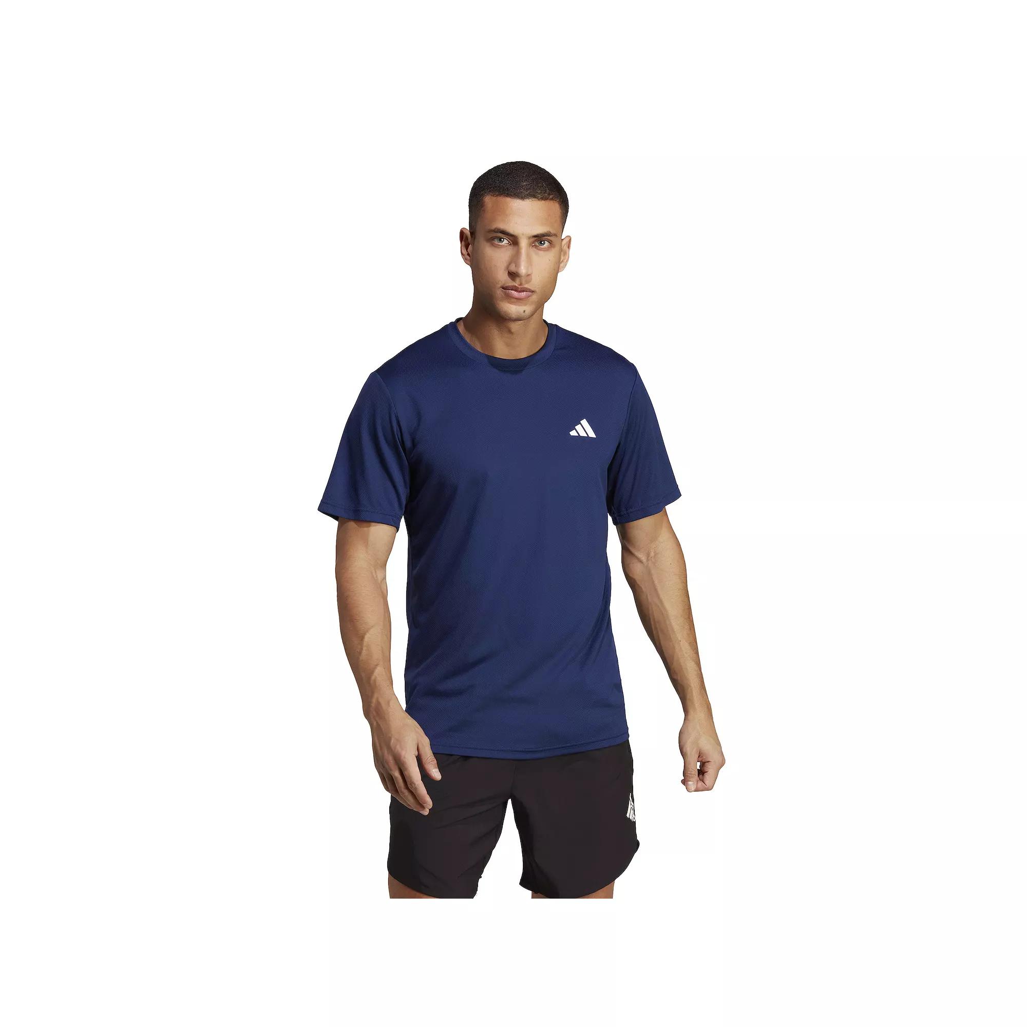 Men's adidas Essentials AEROREADY Training T-Shirt, Size: Medium, Dark Blue White Product Image