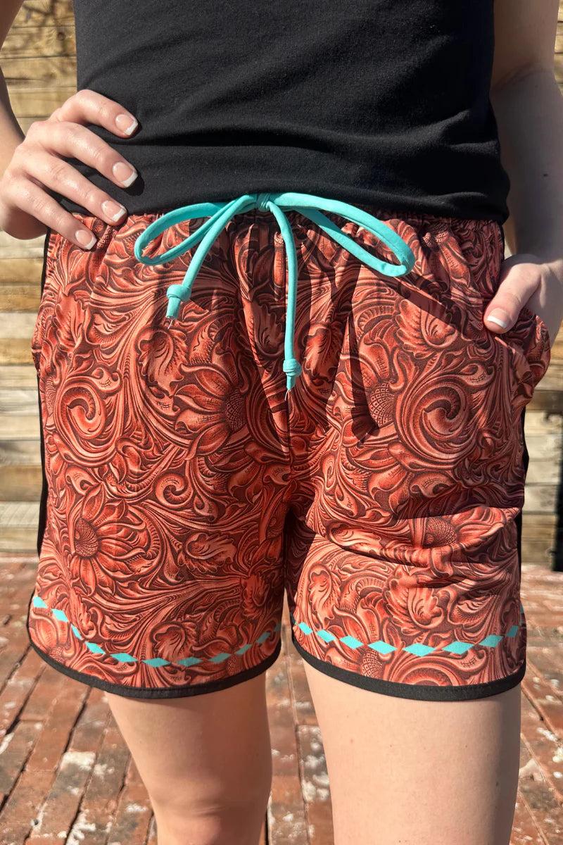 Sterling Kreek Tooled Beauty Shorts- Long Product Image