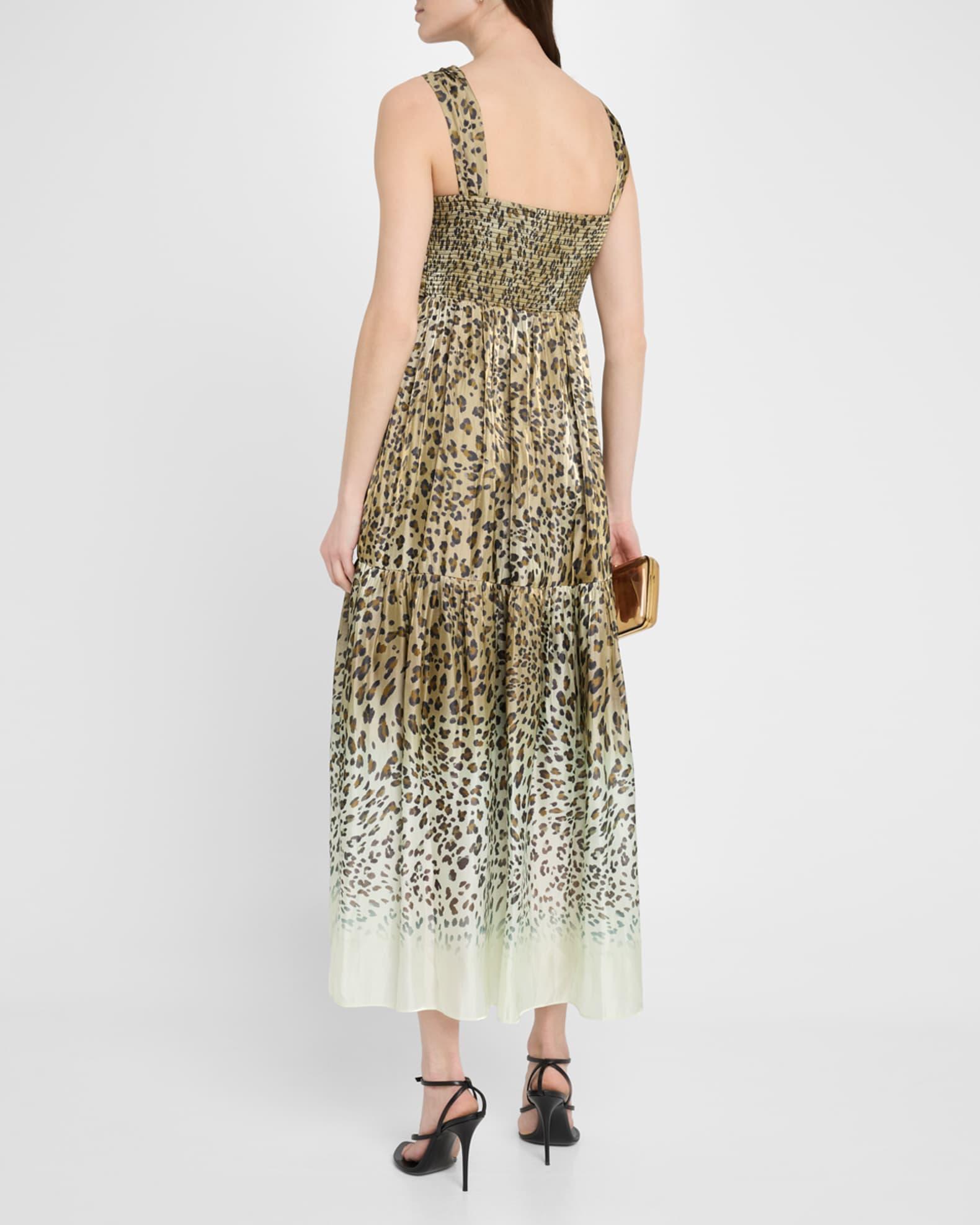 Meira Tiered Leopard-Print Midi Dress Product Image