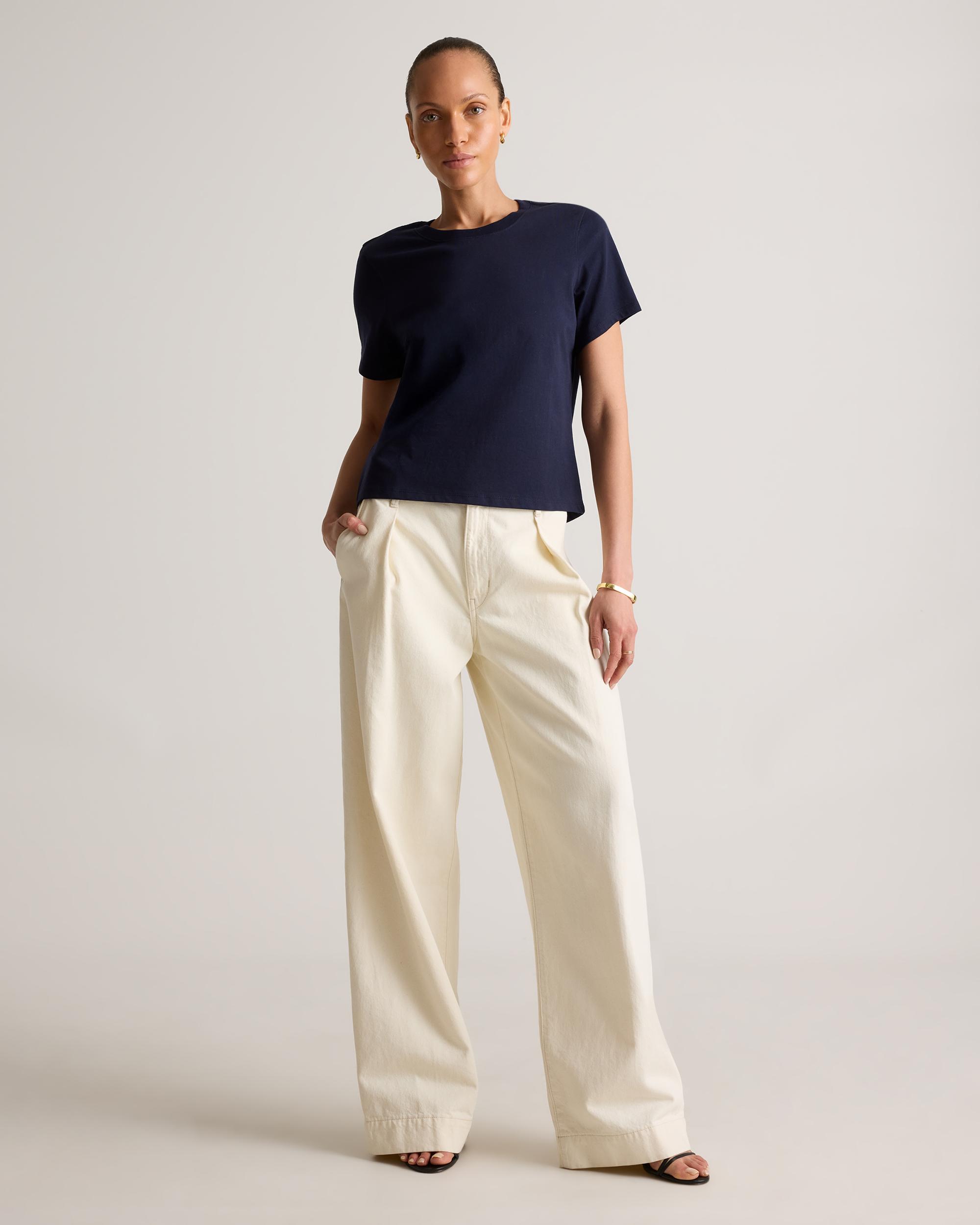 Quince | Women's Boxy Crewneck T-Shirt Size XS, Organic Cotton Product Image