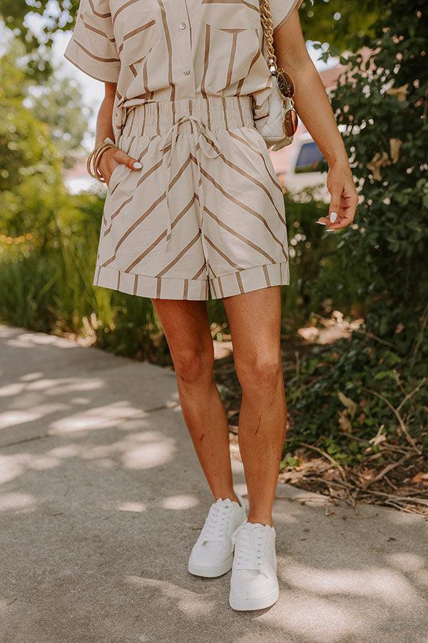 Resort Ready High Waist Stripe Shorts Product Image