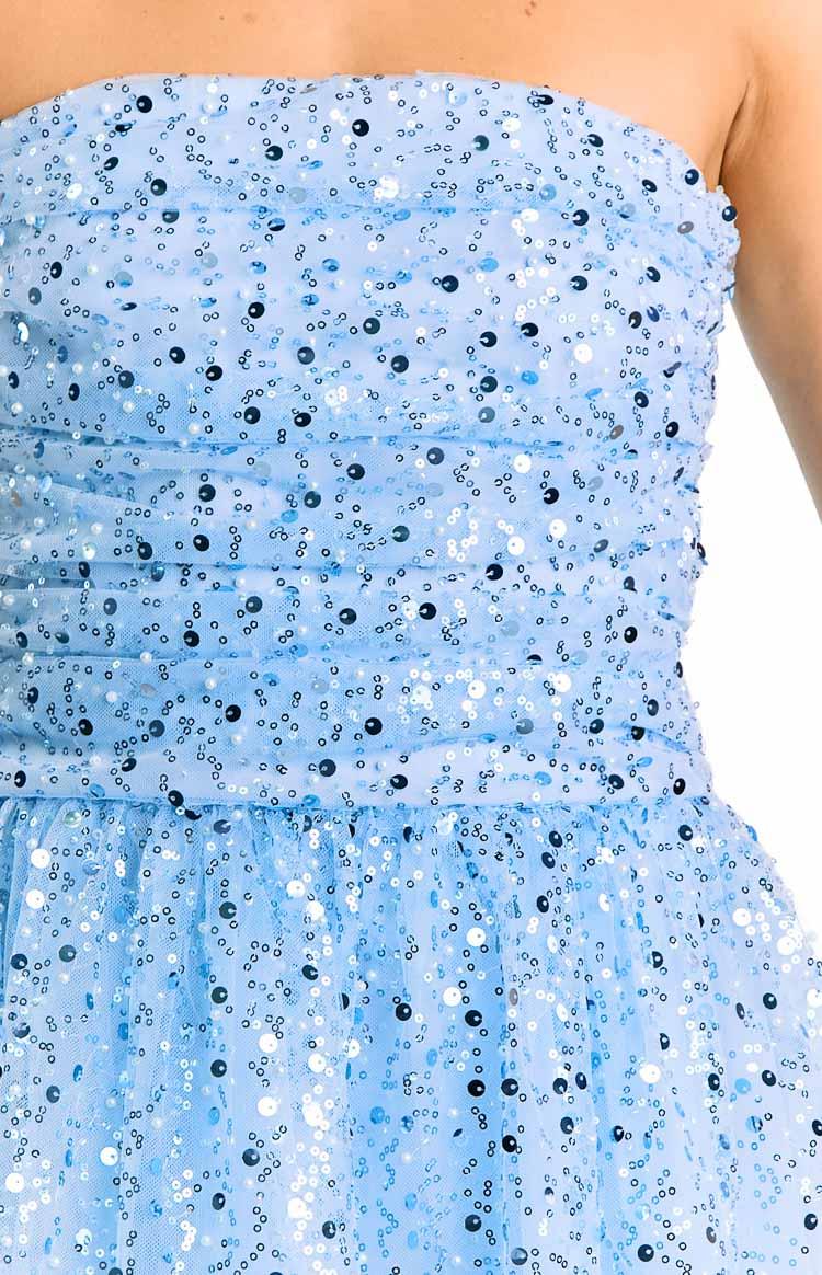 Luke Blue Sequin Strapless Party Mini Dress Baby Product Image