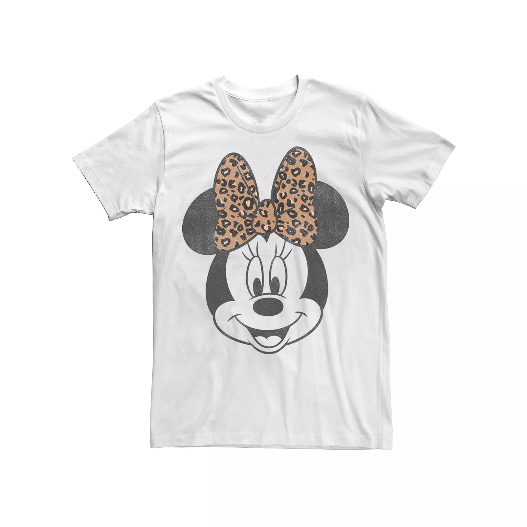 Disney's Minnie Mouse Men's Leapord Print Bow Portrait Tee,  Product Image