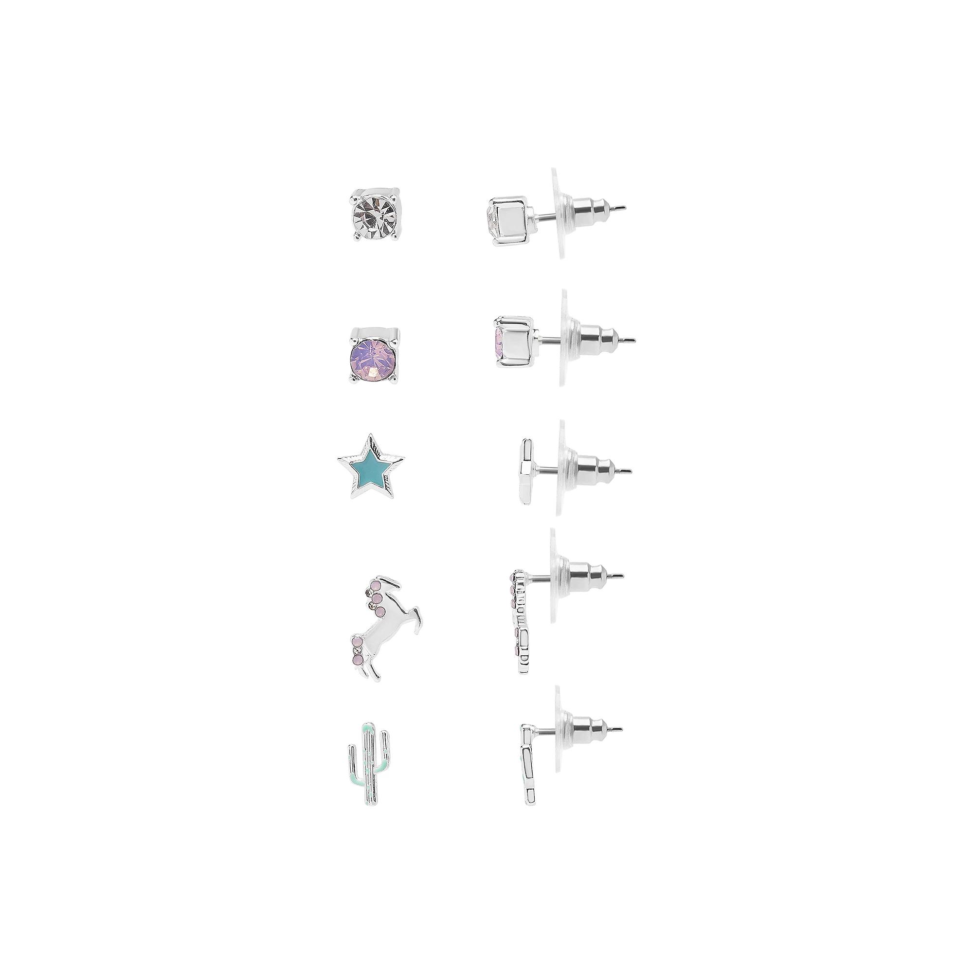 LC Lauren Conrad Sterling Silver 6-Piece Charm Earring Set, Women's, Multi Product Image