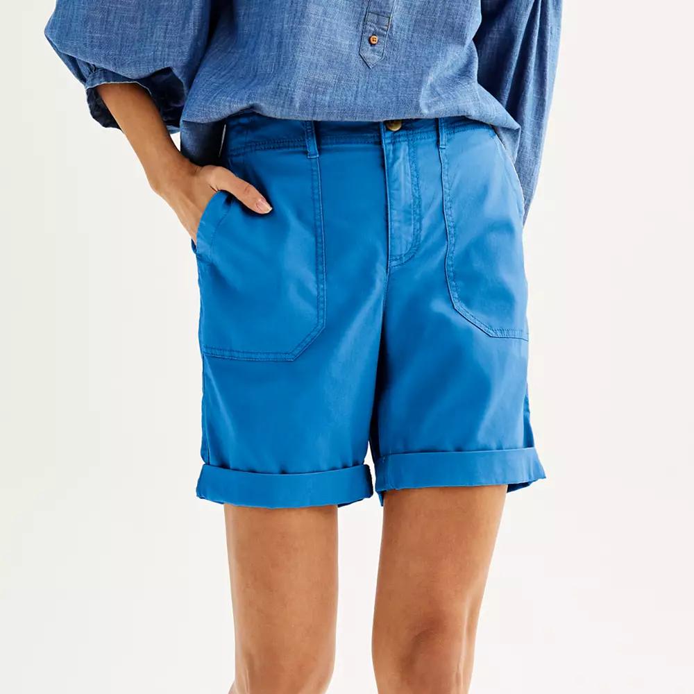 Petite Sonoma Goods For Life® Utility Bermuda Shorts, Women's, Size: XS Petite, Purple Velvet Product Image