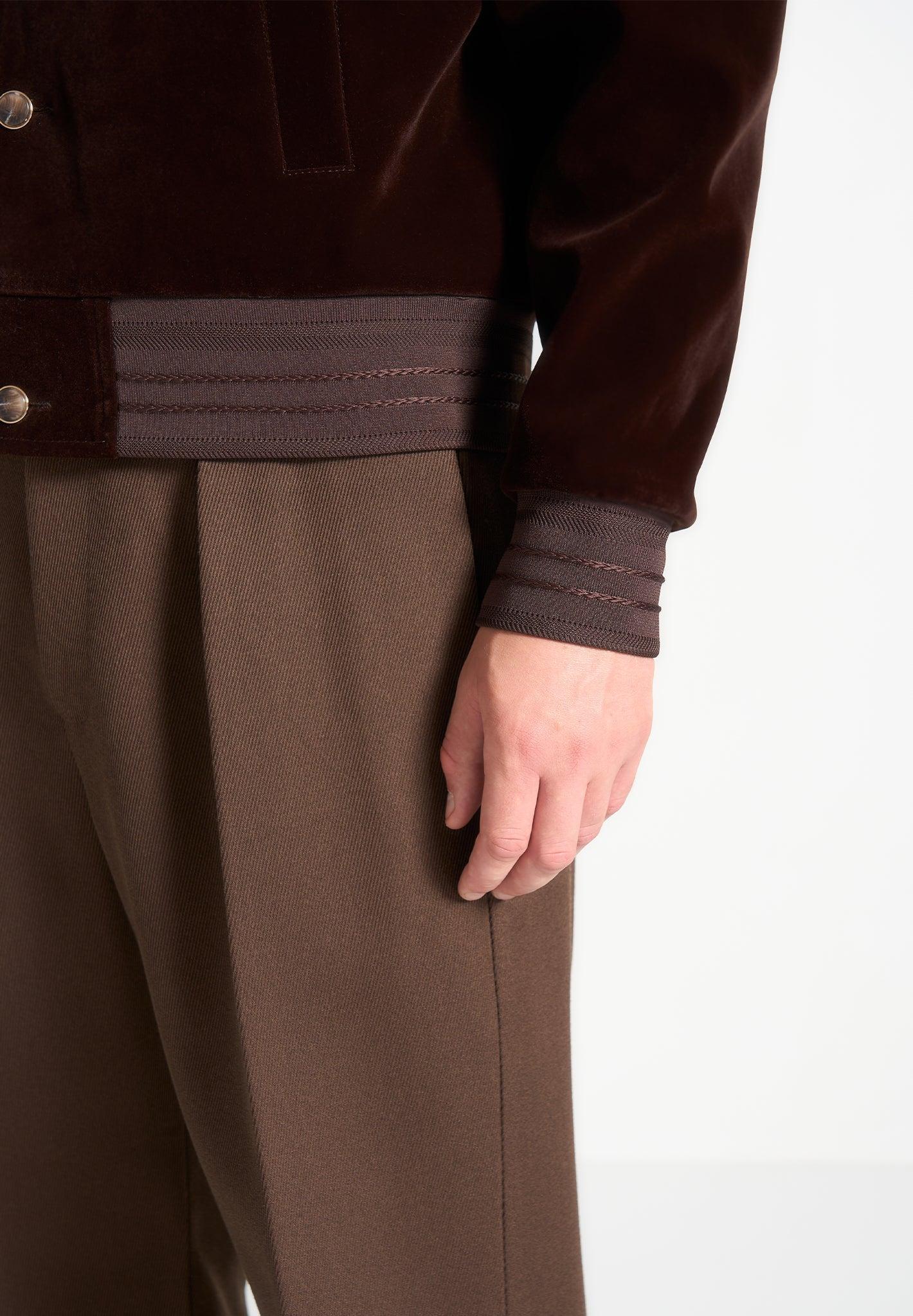 Velvet Trucker Jacket - Brown Male Product Image