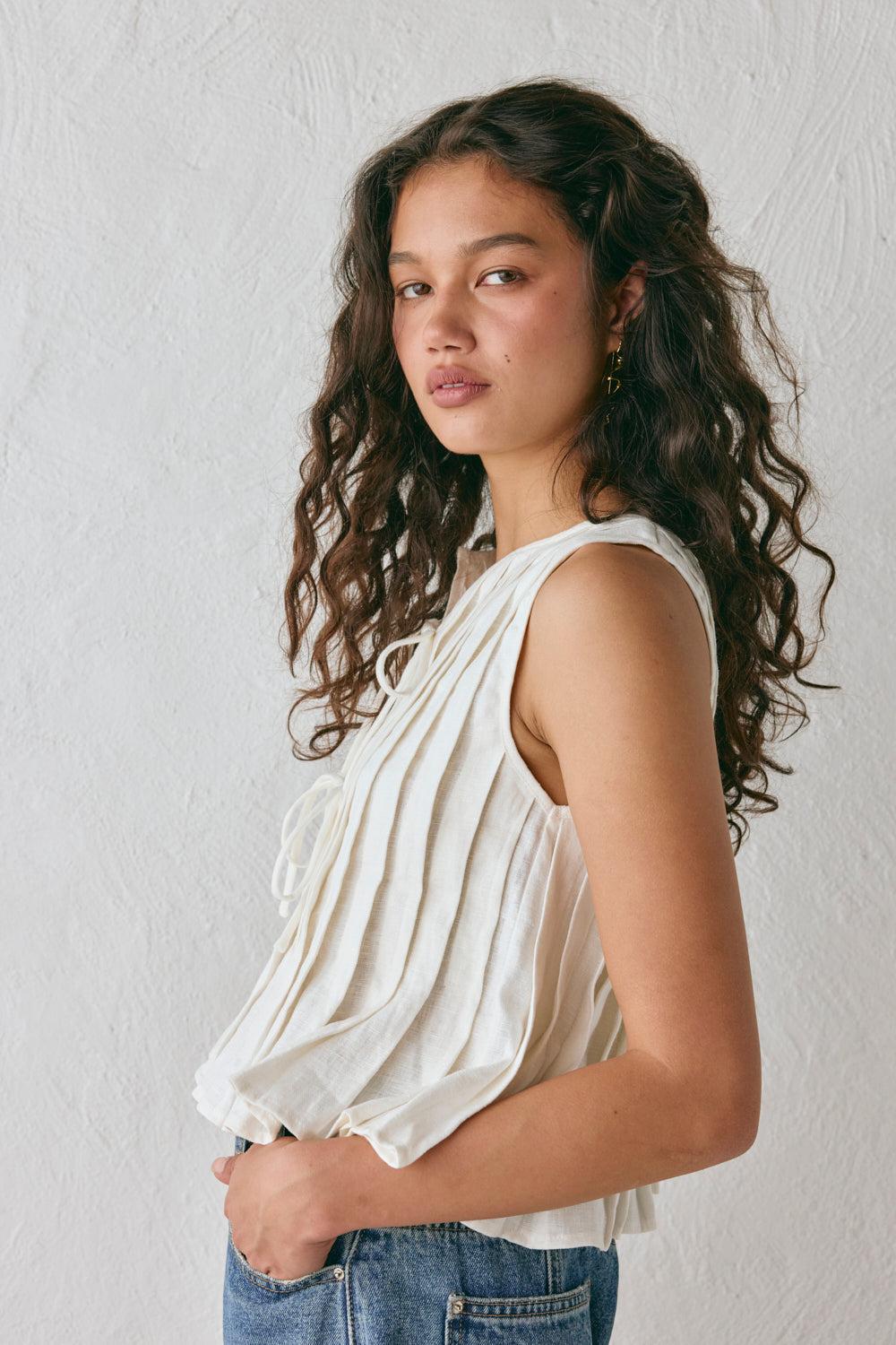 Valeria Linen Top White Product Image