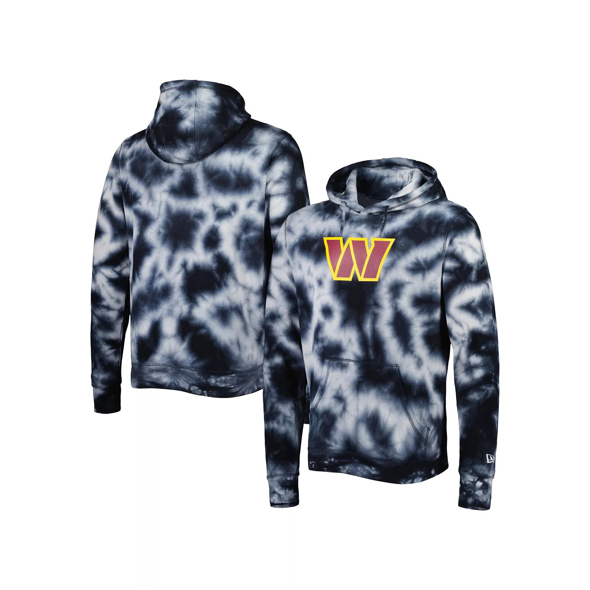 Men's New Era Black Washington Commanders Team Tie-Dye Pullover Hoodie, Size: XL, Wft Black Product Image