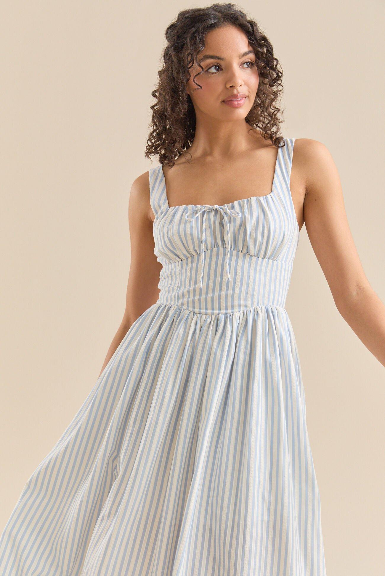 Jojo Striped Midi Dress Product Image