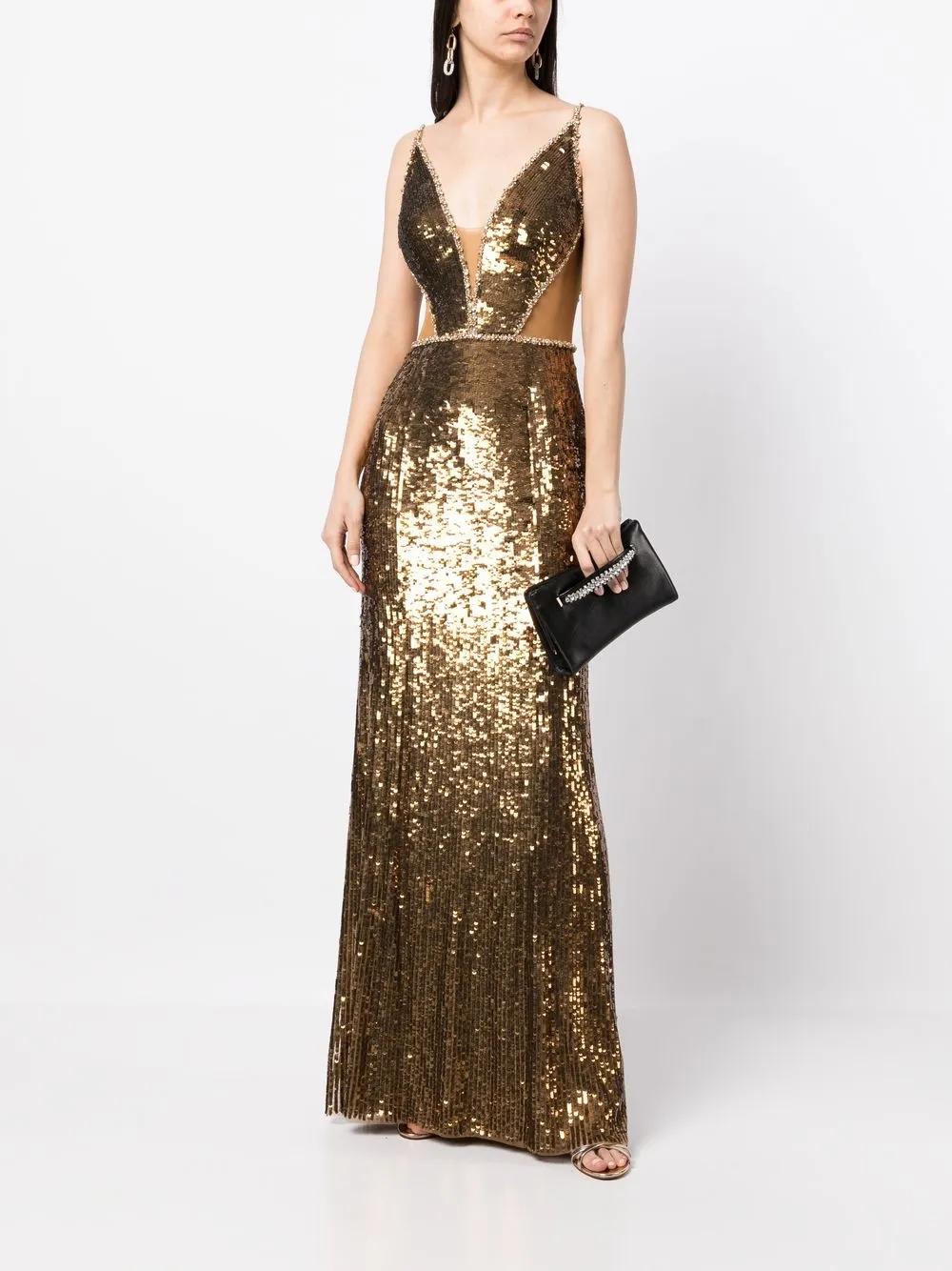 Amara sequin-embellished sleeveless gown Product Image