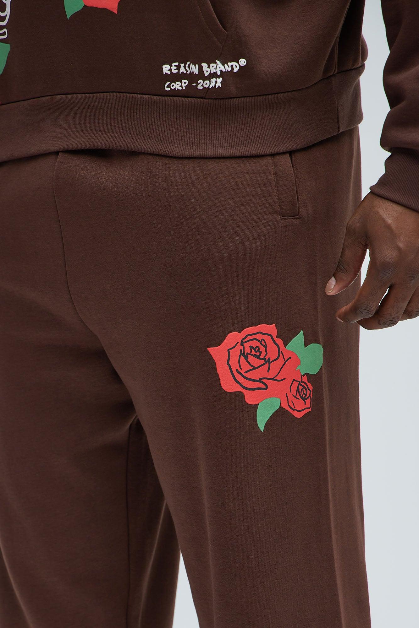 Give Me My Flowers Jogger - Brown Product Image