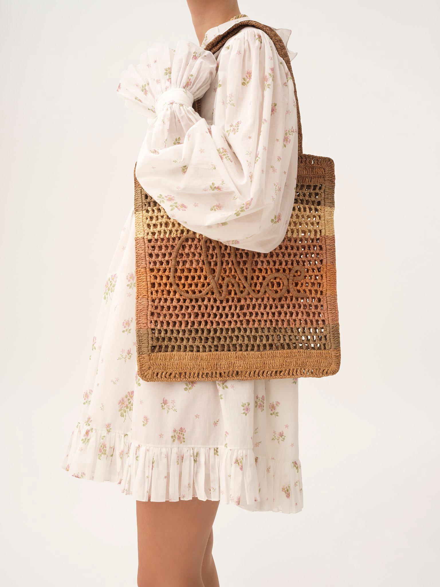 Summer Banana tote bag in raffia Product Image