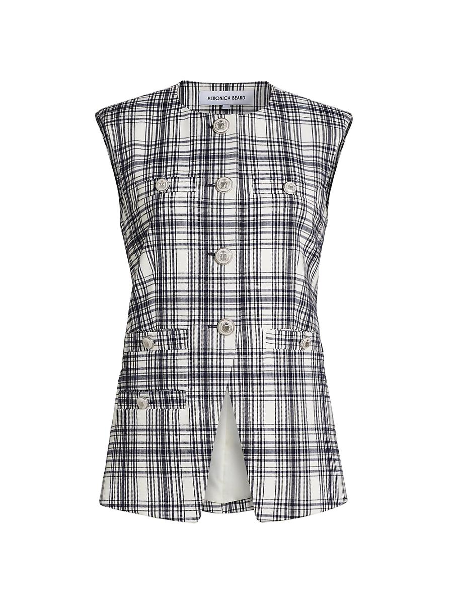 Womens Tamara Plaid Cotton-Blend Vest Product Image