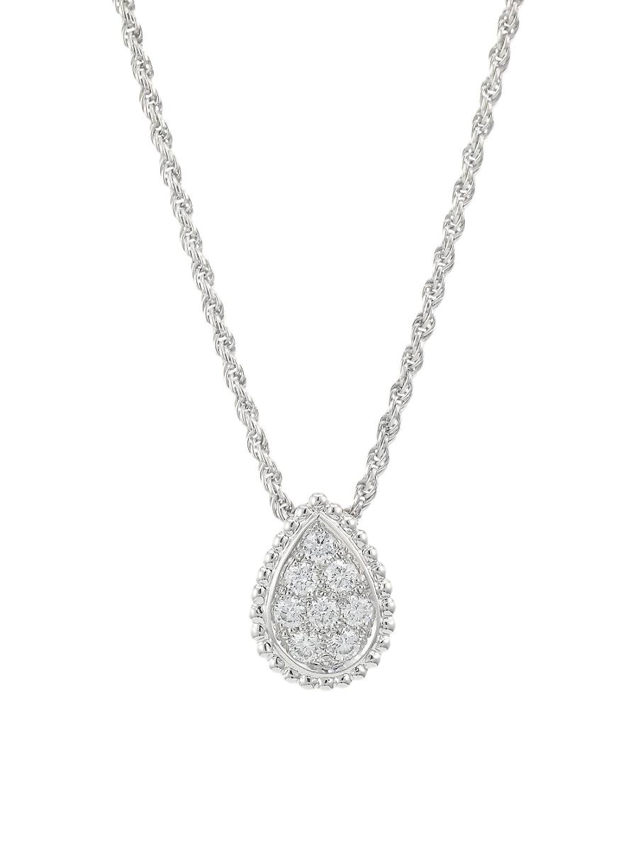 Womens Serpent Boheme 18K White Gold & Diamond Teardrop Necklace Product Image