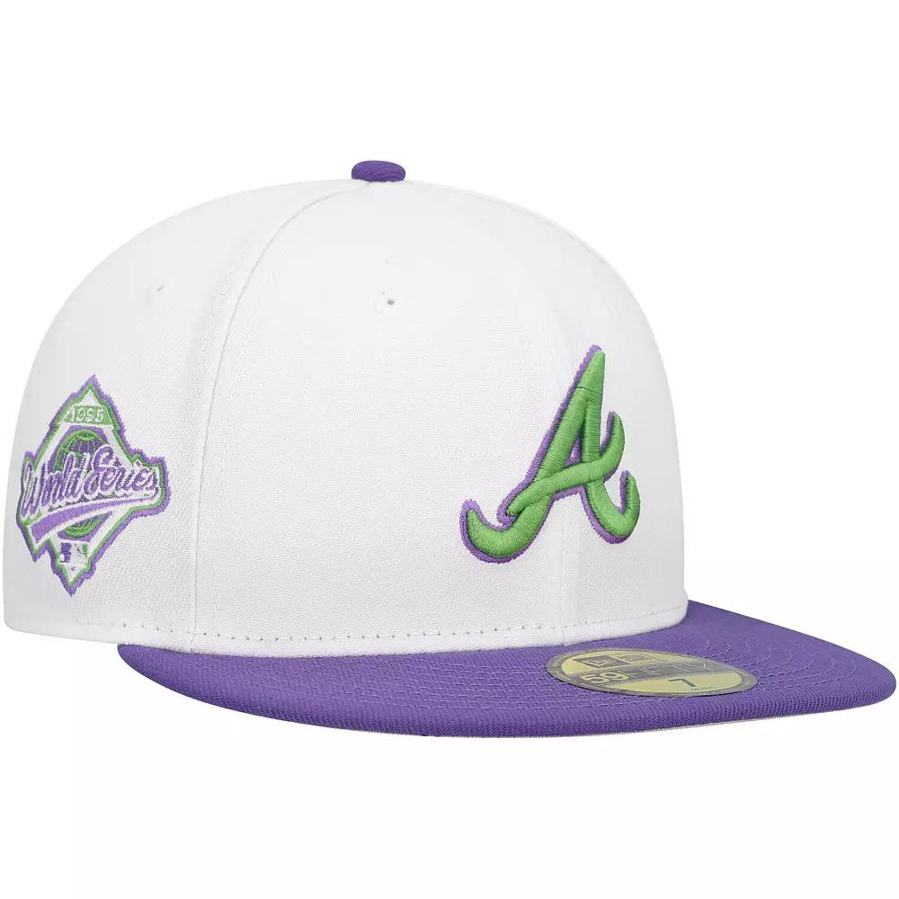 Men's New Era White Atlanta Braves  Side Patch 59FIFTY Fitted Hat, Size: 8 Product Image