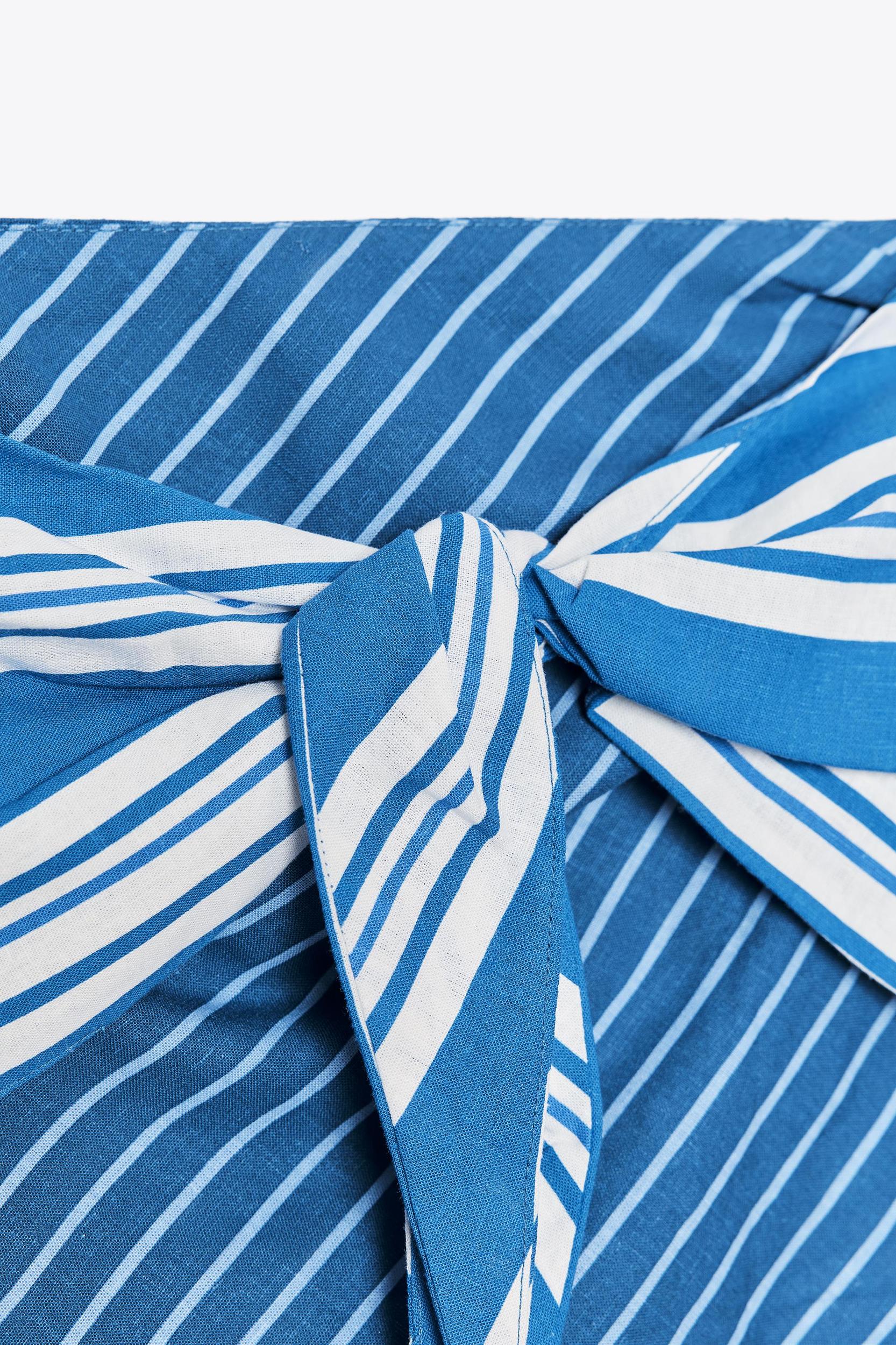 STRIPED LINEN BANDEAU TOP Product Image