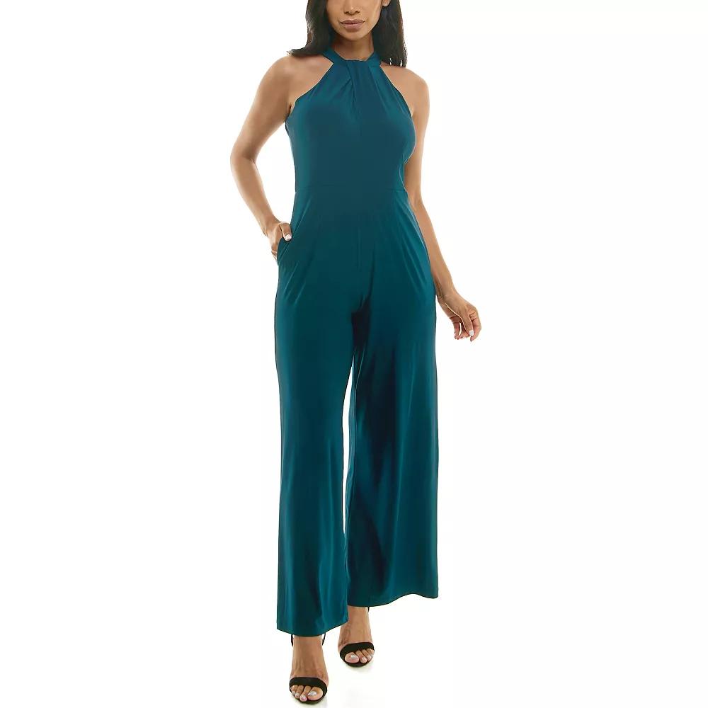 Women's Nina Leonard Wide-Leg Halter Jumpsuit,  Product Image