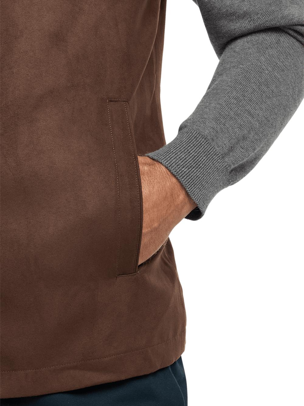 Microsuede Vest - Brown Product Image