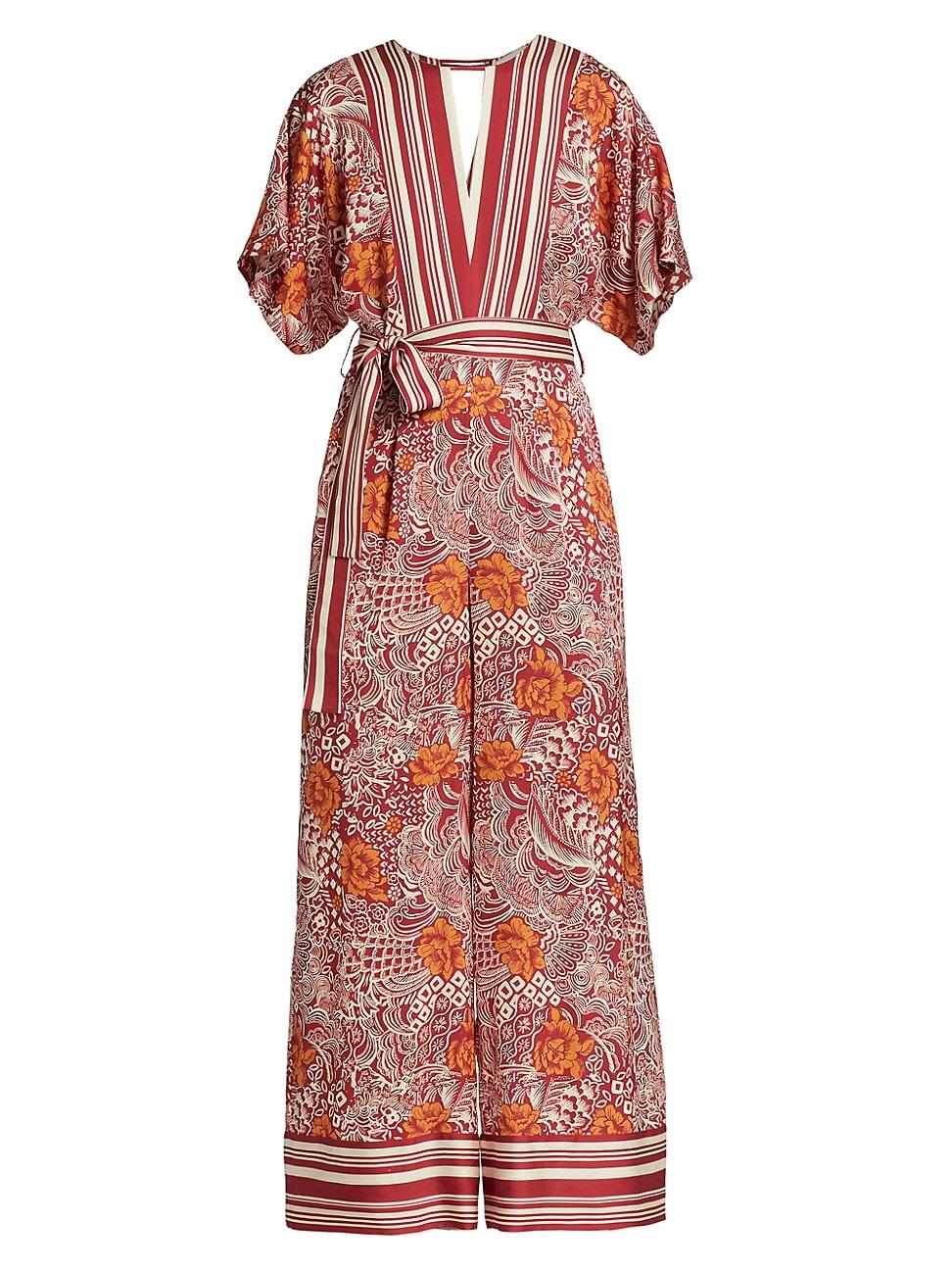 Womens The Ines Printed Silk-Blend Jumpsuit Product Image