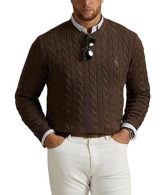 Polo Ralph Lauren Big & Tall Cable Knit Cotton Sweater Product Image