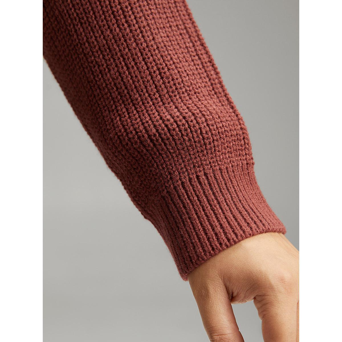 Plus Size Colorblock Contrast Elastic Cuffs Pullover Multicolor Women Casual Loose Long Sleeve Round Neck Dailywear Pullovers BloomChic 12/L Product Image