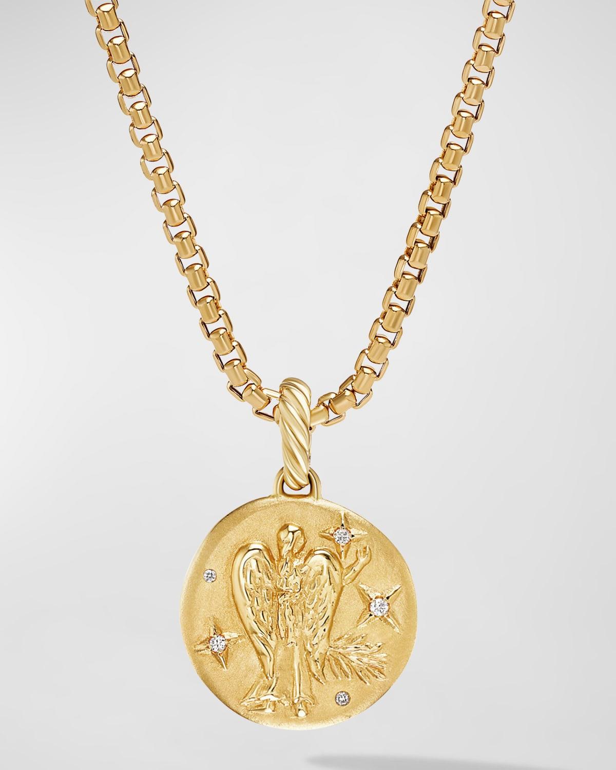 Womens Zodiac Amulet in 18K Yellow Gold with Diamonds Product Image