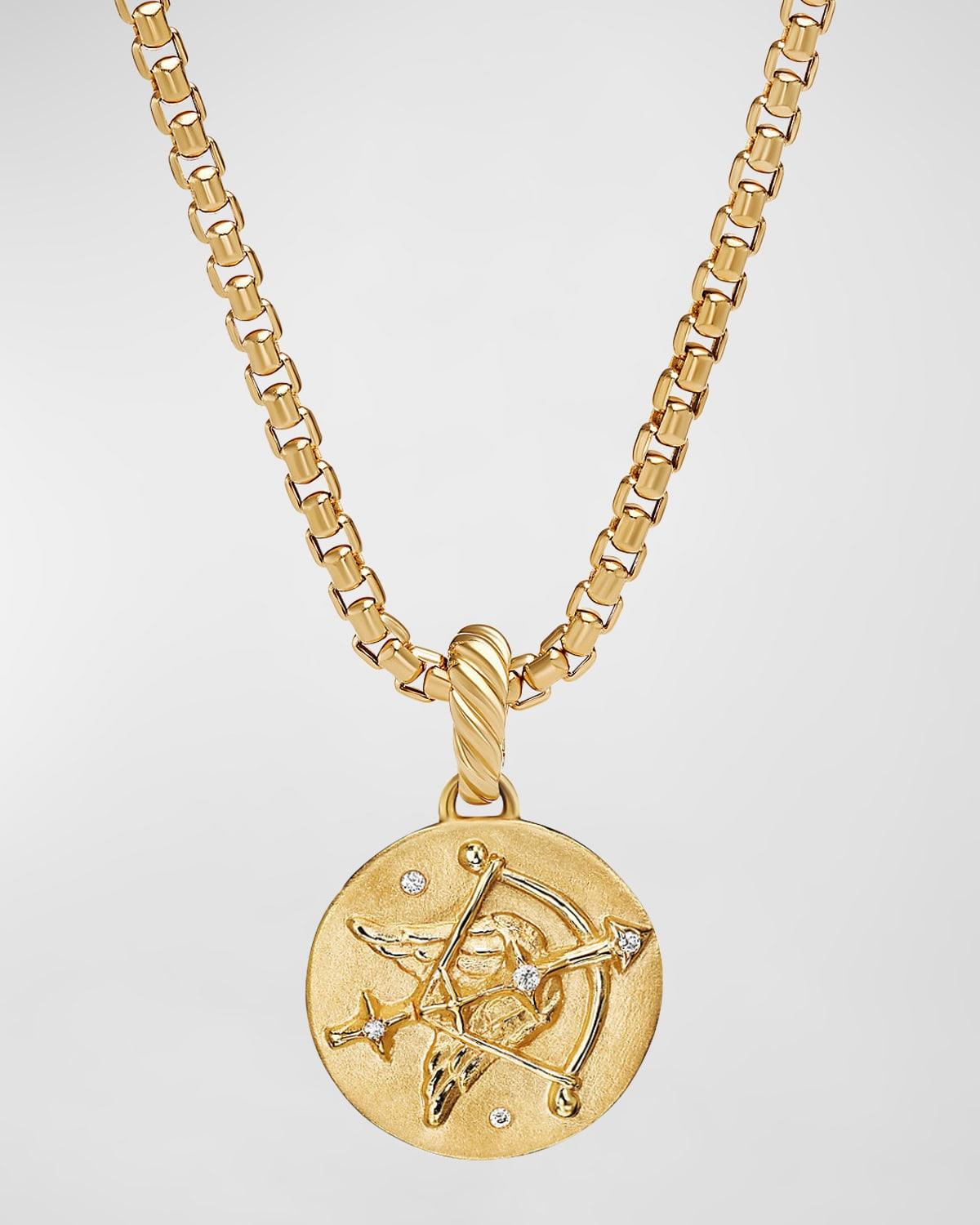 Womens Zodiac Amulet in 18K Yellow Gold with Diamonds Product Image