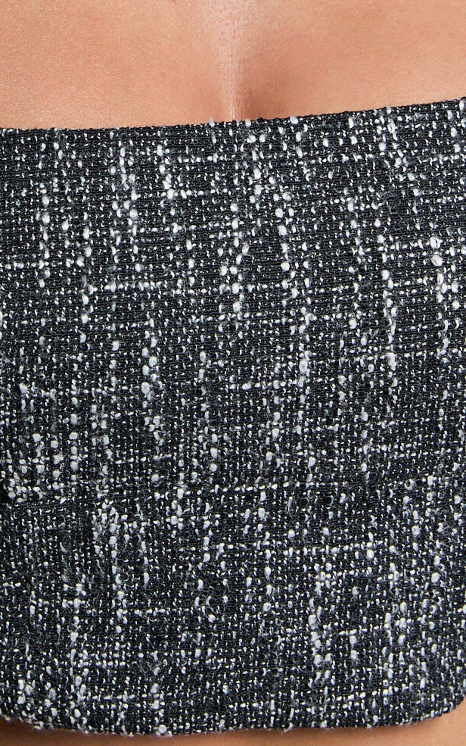 Olympia Bralette - Boucle Square Neck Top in Black Product Image