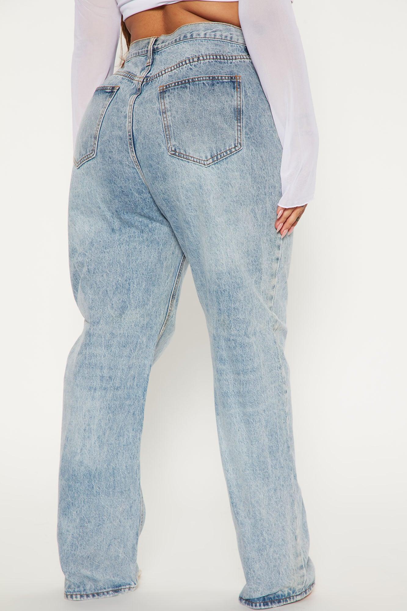 Crossover Straight Leg Jeans - Light Blue Wash Product Image