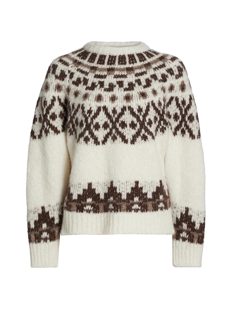 Womens Fair Isle Alpaca-Blend Crewneck Sweater Product Image
