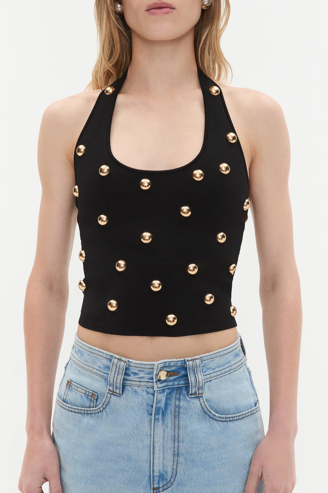 Leah Knit Halter Top Product Image