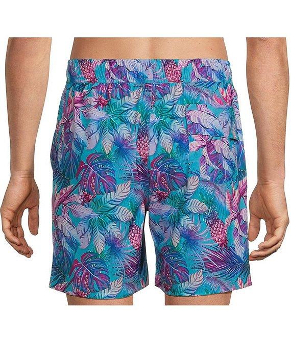 Caribbean Neon Pineapples 6#double; Swim Trunks Product Image