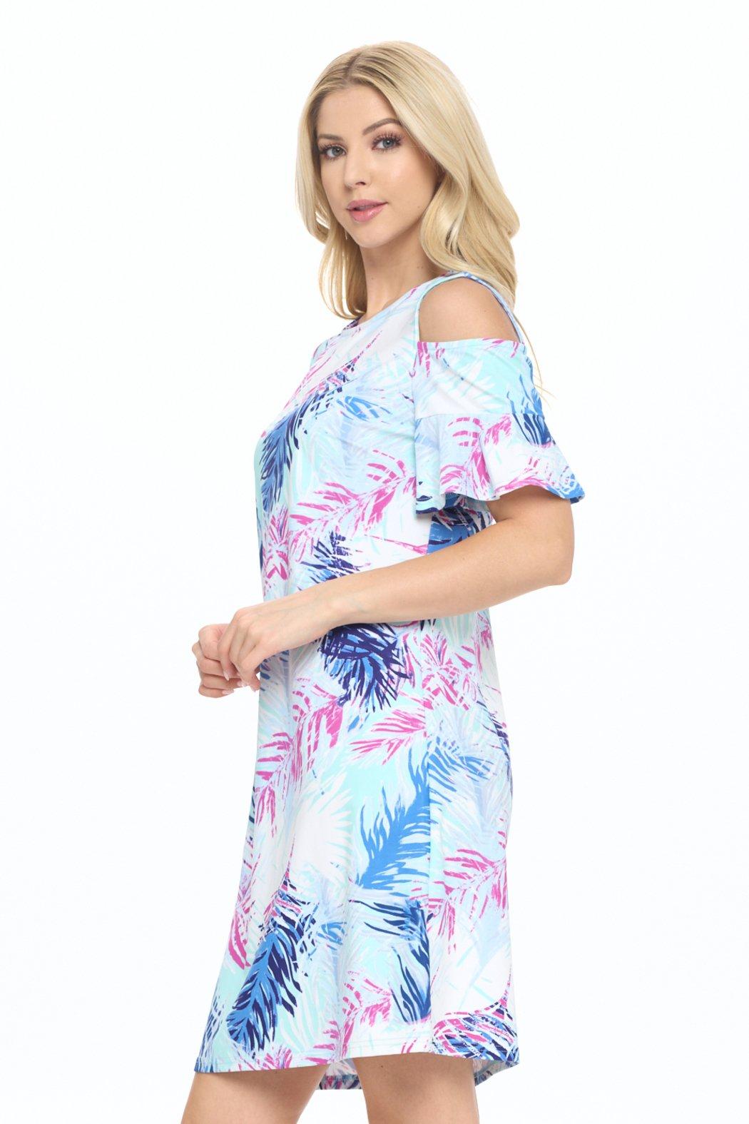 Royal Cold Shoulder Dress Product Image